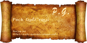 Peck Gyöngyi névjegykártya